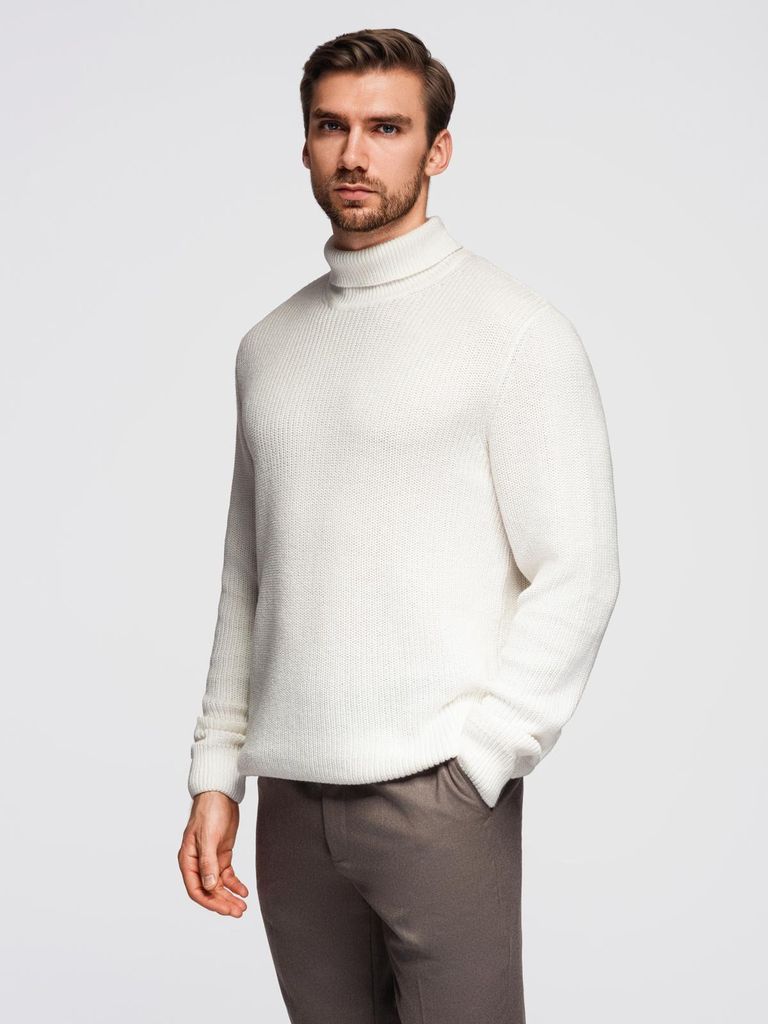 Ombre Clothing Rollkragenpullover für Männer Igua weiß XL