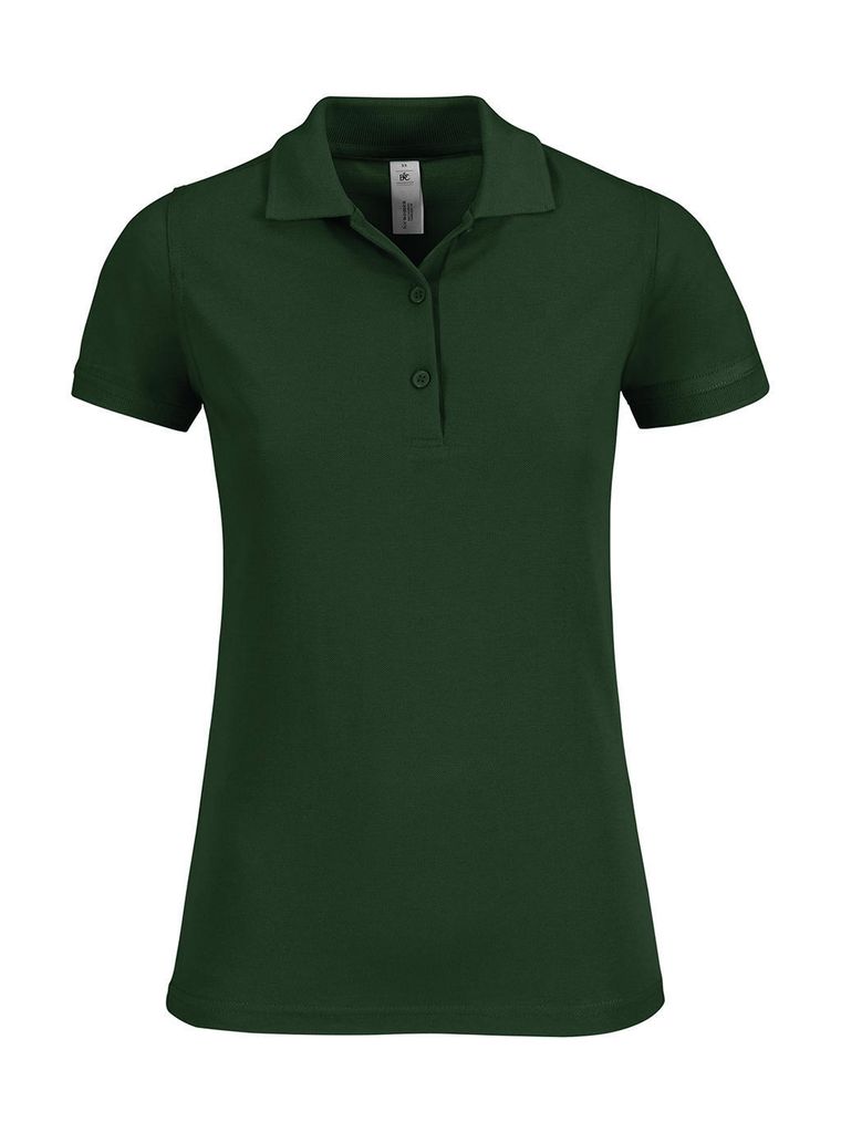 B&C Damen Polo Shirt T Shirt Kragen Poloshirt T-Shirt kurzarm, Größe:2XL, Farbe:Bottle Green