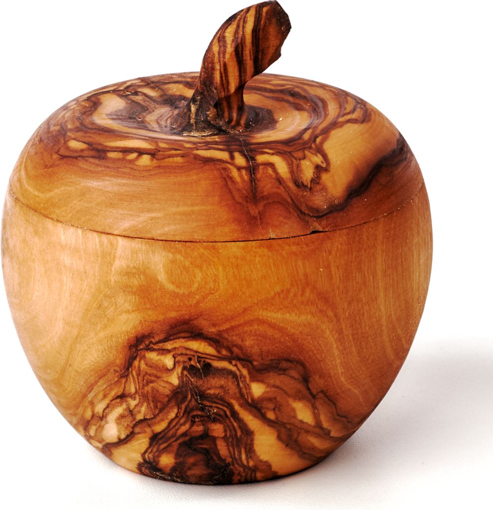 Dose in Apfelform aus Olivenholz 10 cm Produktbild 
