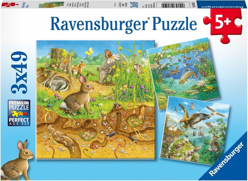 Ravensburger Kinderpuzzle - 08050 Les animaux dans leur Image du produit 