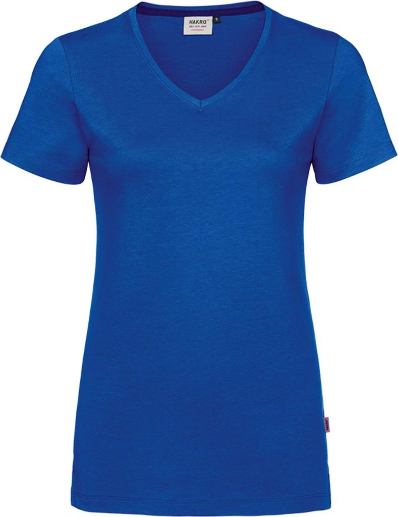 HAKRO Hakro Damen V-Shirt Baumwolle Tec #169 Gr. 2XL royalblau