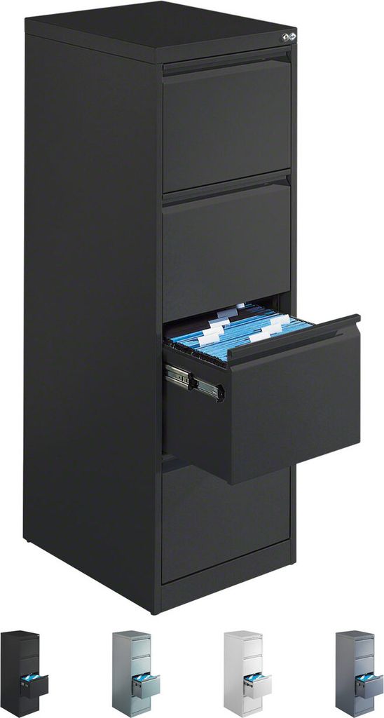 Hängeregistraturschrank mit 4 Schubladen Hängeregister 135x43x59 cm Einbahnig