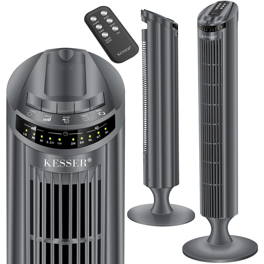 KESSER - Ventilatore a torre con telecomando, display LED, Immagine del prodotto 
