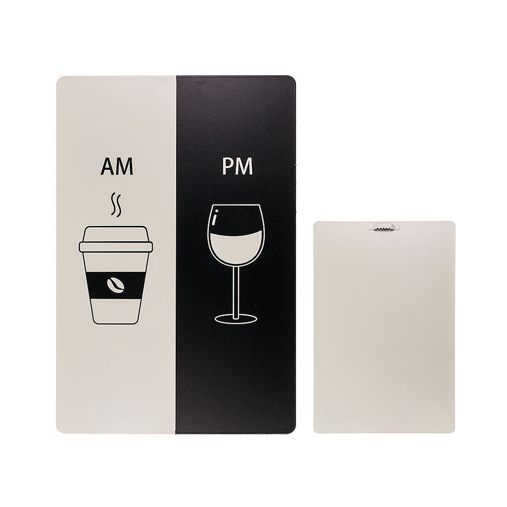 Blechschild AM / PM Metallschild Wanddekoration 20cm x 30cm Kaffee / Wein Vino Dekoschild