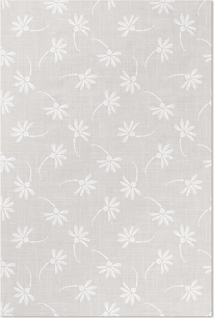 Zarte Boho-Gänseblümchen auf Stoff – Vinyl Fußmatte – 120x180 cm – Rutschfest, Pflegeleicht & Langlebig