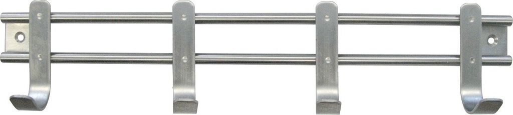 HSI Garderobenleiste, mit 4 Haken, Edelstahl, 360x75mm, 1 STK