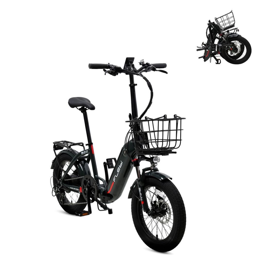 Elektro-Faltrad Swan Fat Grau | 18x 3.0” | 70 km Reichweite | Federgabel