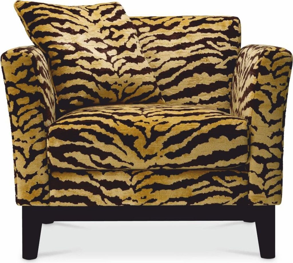 Casa Padrino Luxus Sessel mit Tiger Muster Gelb / Braun / Schwarz - Wohzimmer & Hotel Möbel