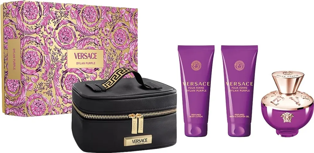 Coffret Parfum Femme Dylan Purple Versace 100ml Set de Soin Complet