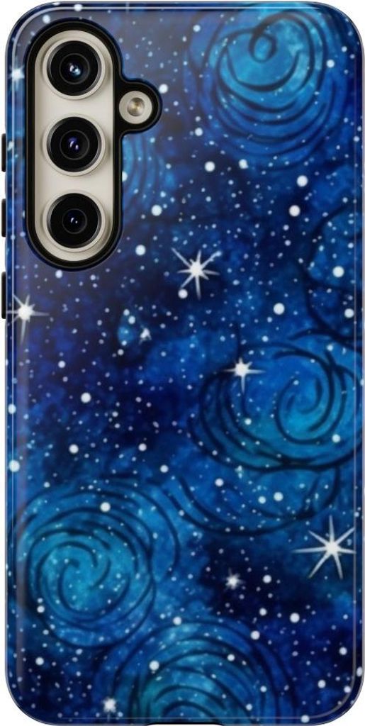 Sternenklare Galaxie in Blau – Hülle Kompatibel mit Samsung Galaxy S24 Plus