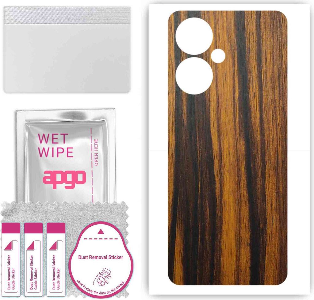 apgo Rückseite Schutzfolie, Skin, kompatibel mit Oppo K11X, Hinten Displayschutzfolie aus Vinylfolie, kratzfest, einfache Montage - Tigerwood