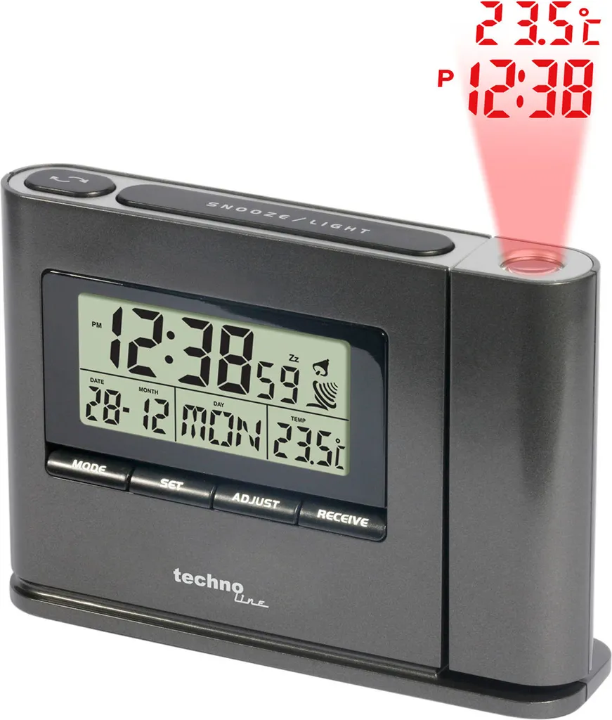 Réveil TECHNO WT 519 à Projection Orientable et Radio FM Haute Qualité