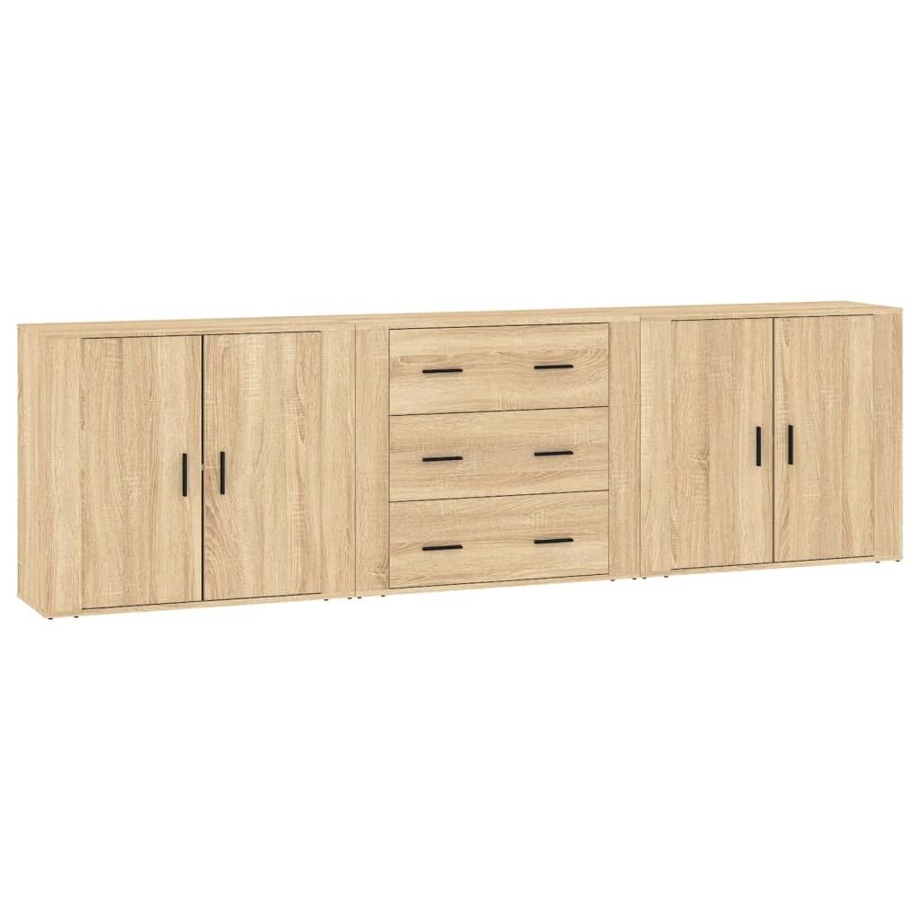 Sideboards 3 Stk. Sonoma-Eiche Holzwerkstoff Produktbild 