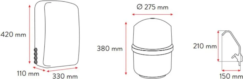 Filtre sous Evier Osmose Inverse Ari Ro7 75 GPD Graphite pour Eau Potable - 12