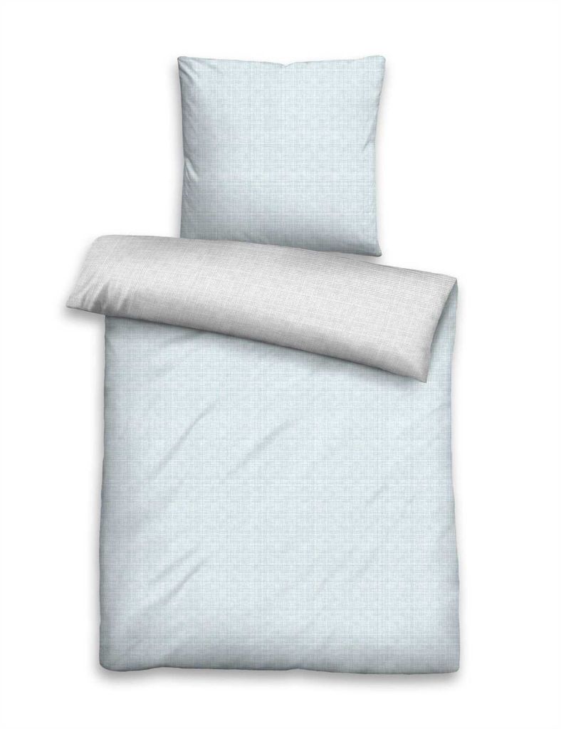 biberna Deluxe Feinbiber-Bettwäsche "NETZ" CIEL 135x200 cm