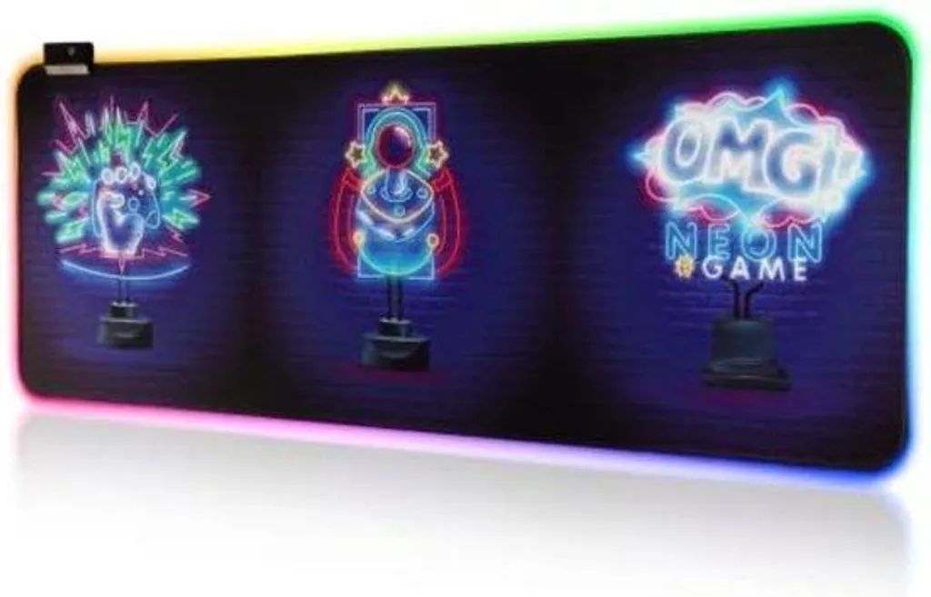 Tapis de souris bureau gamer grand format RGB 80x30cm rétroéclairé LED