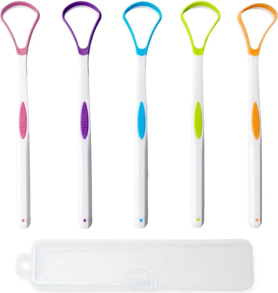 Set de gratte-langue pour adultes et enfants en plastique multicolore