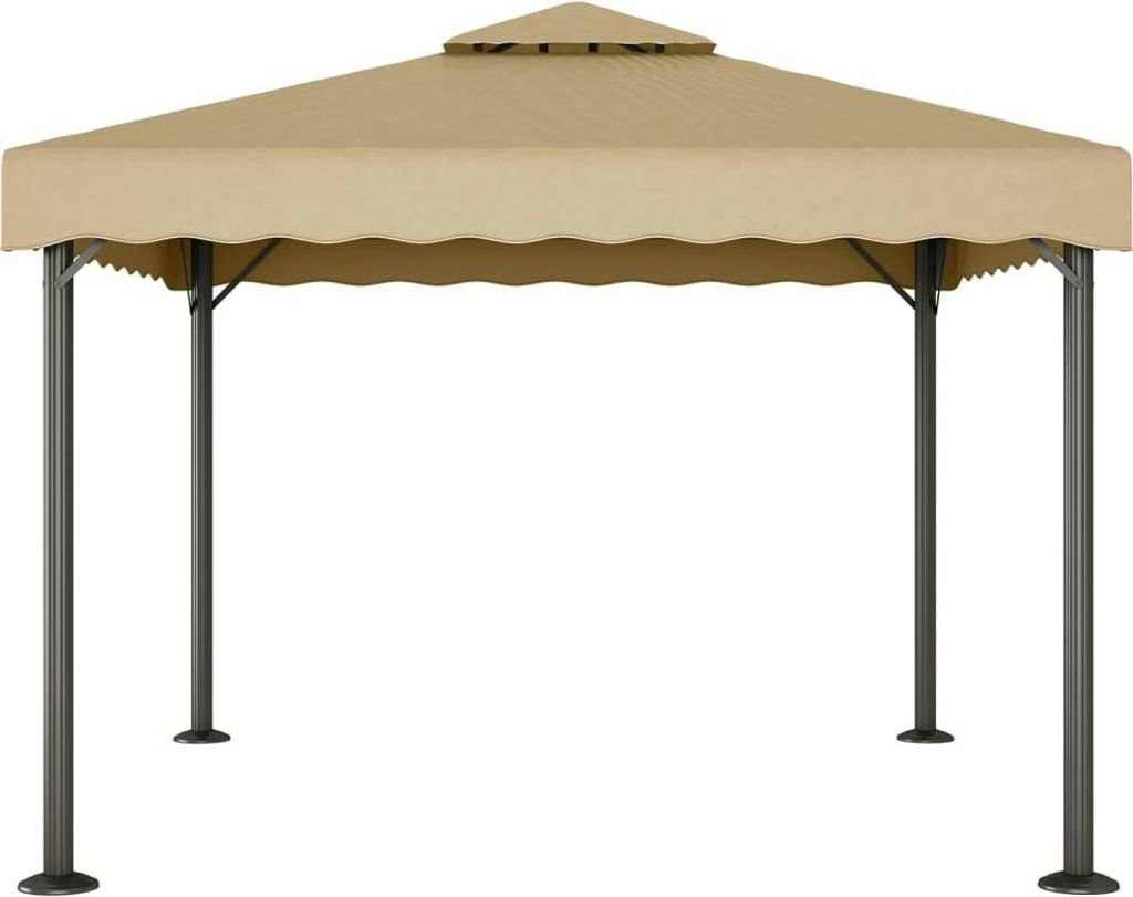 vidaXL Pavillon Taupe 3x3 m Aluminium und Stahl Produktbild 