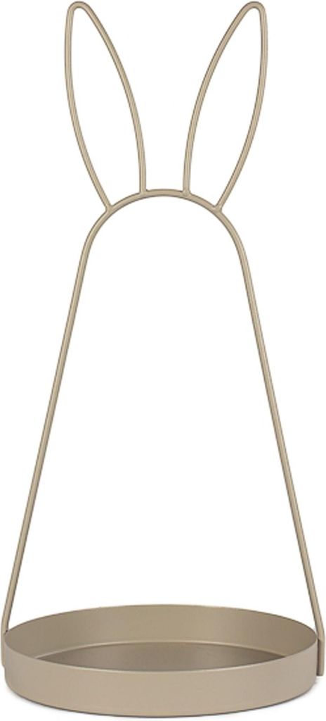 Oster-Deko Serviertablett mit Hasenohren Schale aus Metall 39 cm