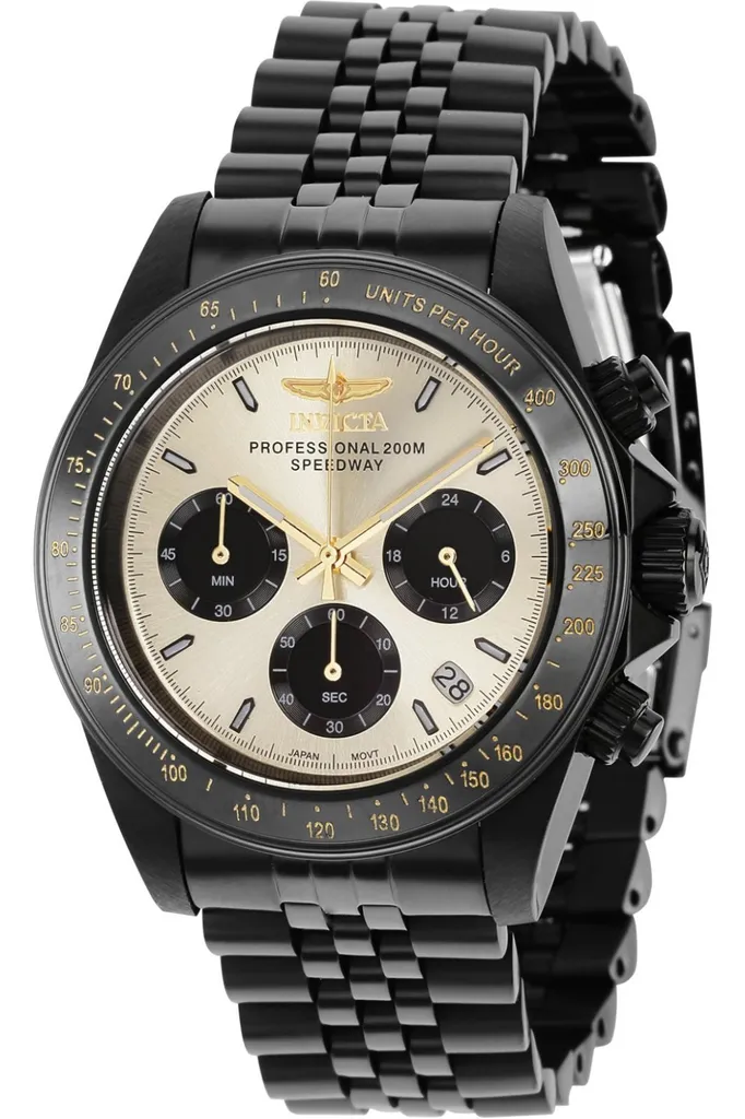 Invicta Speedway 36738 Orologio da - Impermeabile - Analogico - Movimento Quarzo - acciaio inossidabile con quadrante oro - 39mm