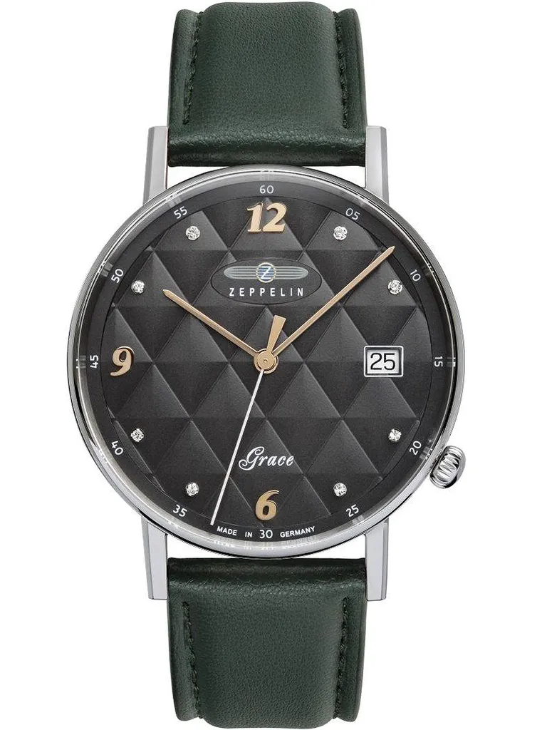 Montre Zeppelin 7441-2N Grace pour Femme 36mm et Bracelet en Cuir Noir