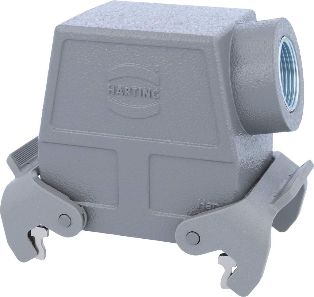 HARTING Han 32A Tüllengehäuse hoch, 1xM25 seitlicher Kabelabgang, mit 2 Querbügeln Verschraubung M25 Klemmbereich 9,0mm