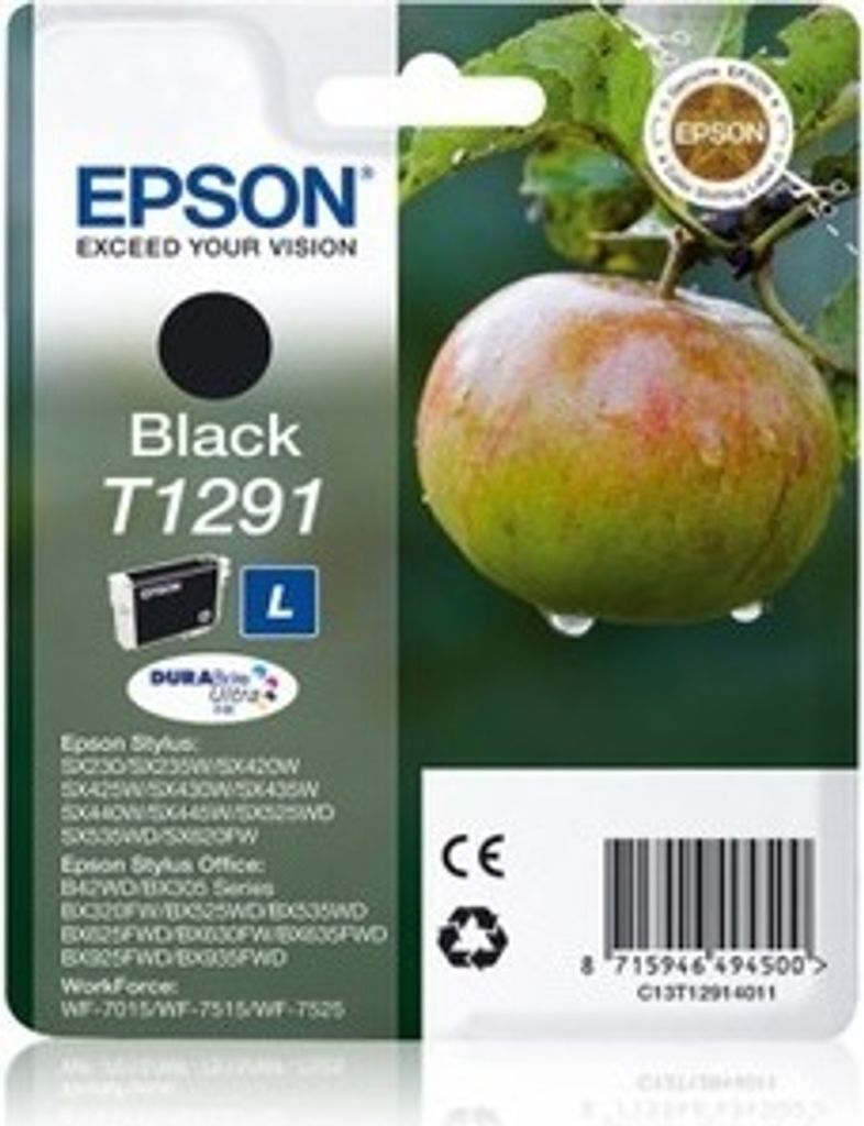 Epson Apple T1291 Apfel DURABrite Ultra Single Black Tinte, Produktbild 