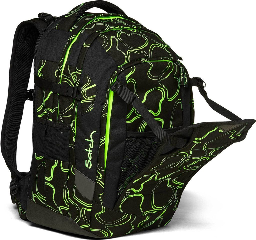 satch Schulrucksack Match Green Sup schwarz neongrün Produktbild 9