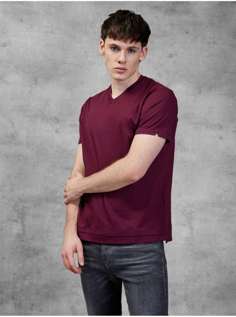 Diesel Herren burgunderfarbenes Basic Hemd