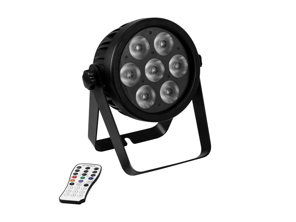 EUROLITE 7C-7 Silent Slim Spot LED 7-en-1 Couleurs Riches et Mode UV