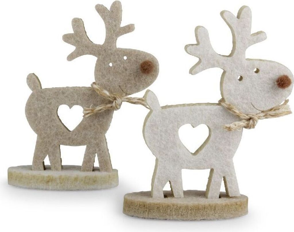 Filz Rentiere I 12er Set I Dekofigur Weihnachten I 10,5 x 3 x 8 cm I 12 Stück - 1,25 € pro Stück
