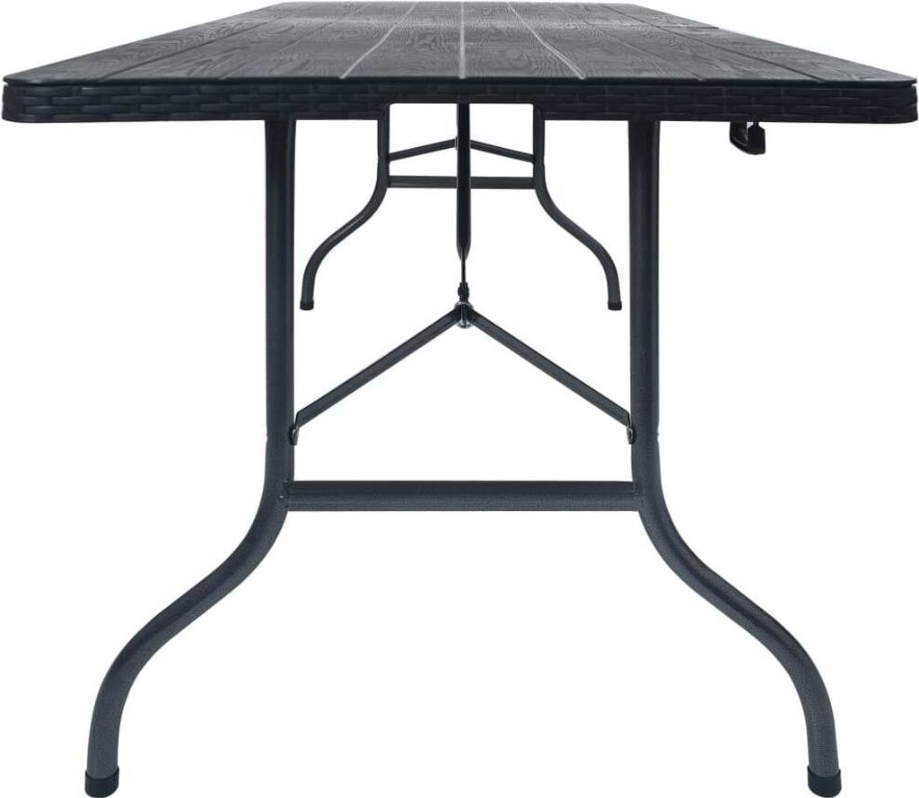 "Winterschlussverkauf "Esstisch/Outdoor Tisch - Gartentisch - moderne Design - Balkontisch - Klappbar Schwarz 180×75×72 cm HDPE Rattan-Optik NeuM...