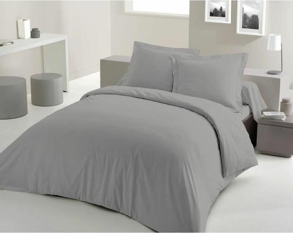 Bettbezug-Set Lovely Home Grau Hellgrau 240 x 260 cm