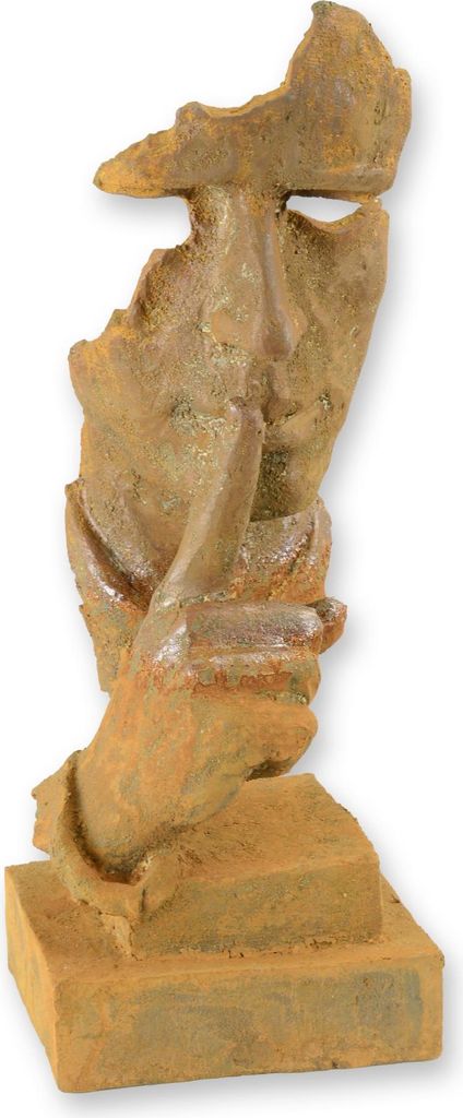Figur „Der Flüsterer“ Gusseisen rostig Replikat Retro Design Dekoration