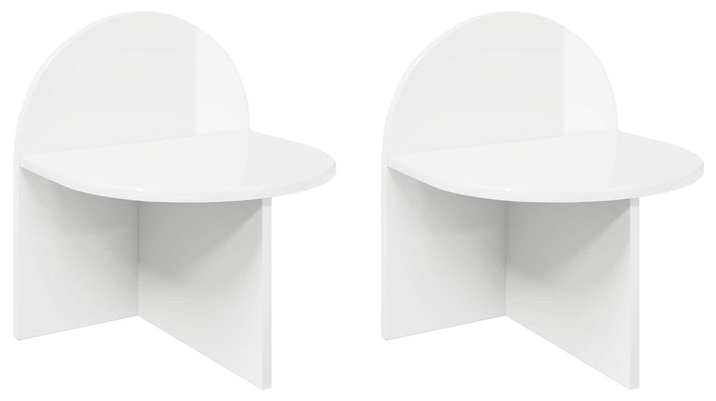 Nachttisch 2 pcs Hochglanz Weiß 40 x 35,5 x 45,5 cm