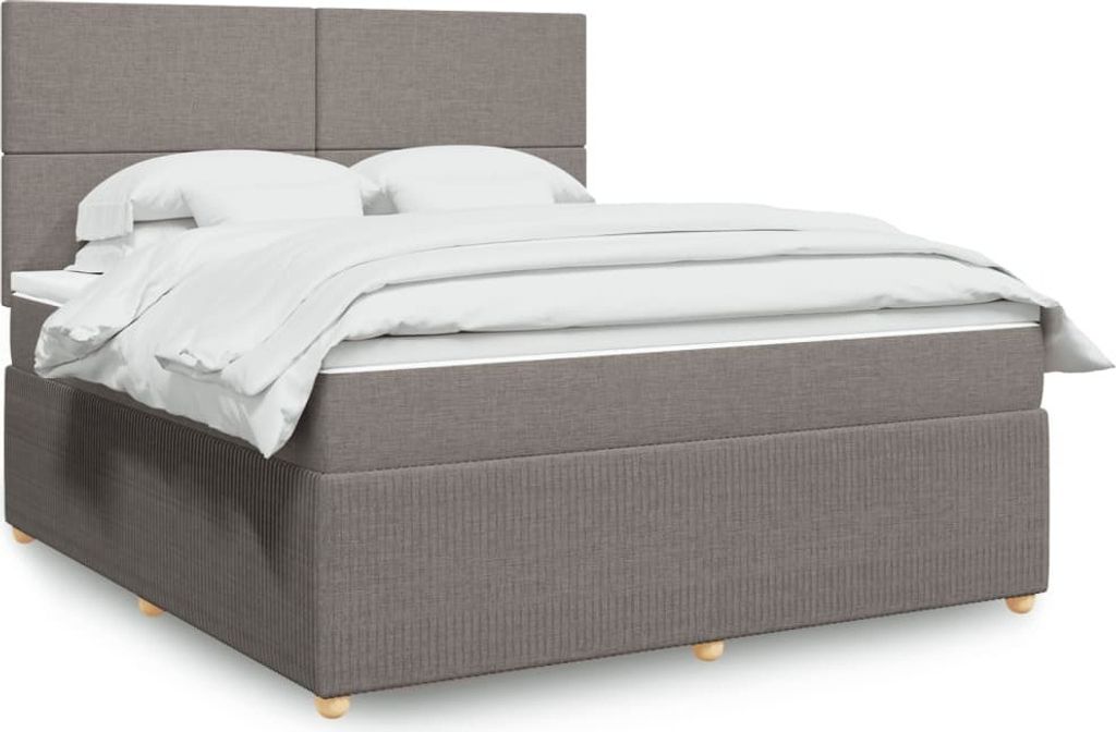 Eleganten-Stil Boxspringbett mit Matratze Taupe 180x200 cm Stoff,111,34 Kg cloris6534745