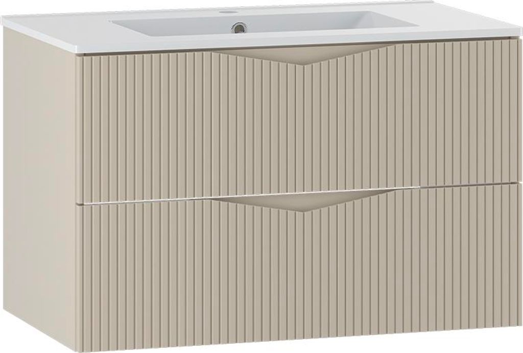 Waschtisch 80cm Tao mit 2 Schubladen, Kaschmir