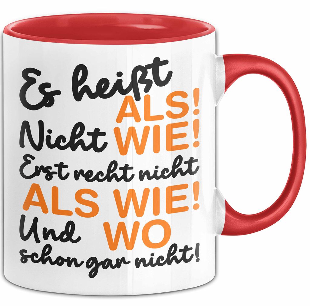 Deutschlehrer Unterricht Tasse Geschenk Lustige Geschenkidee Spruch (Rot)
