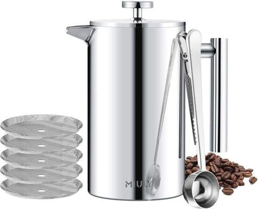 Cafetière inox double paroi 1L - 8 tasses - Isolation thermique