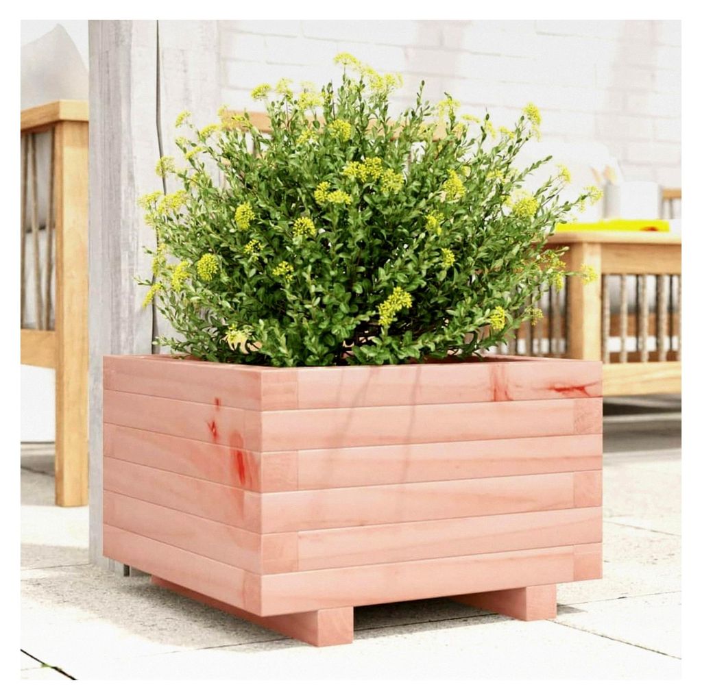 Pflanzkübel 40x40x26,5 cm aus Douglasienholz, Hochbeet, Pflanzbeet, Blumenkasten, Blumentopf für Balkon, Garten, Terrasse