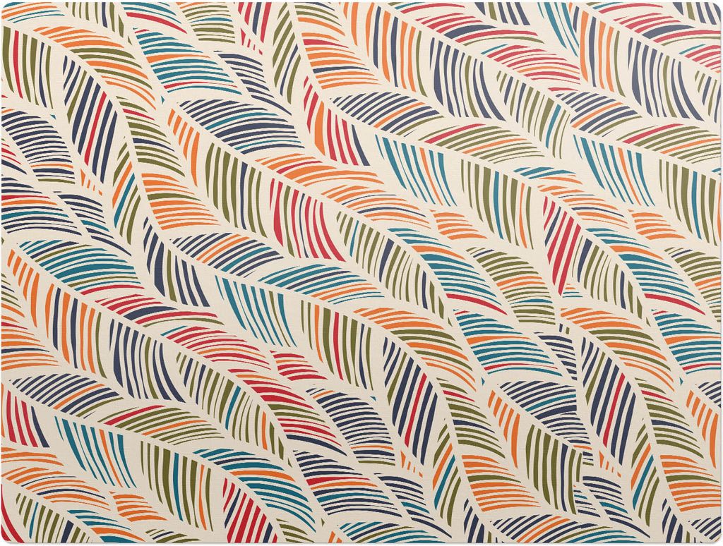 Bunte Retro-Blätter – Bodenschutzmatte – Rutschfest – Schutzmatte für Büro – Vinylmatte – Stuhlunterlage – 120 x 90 cm