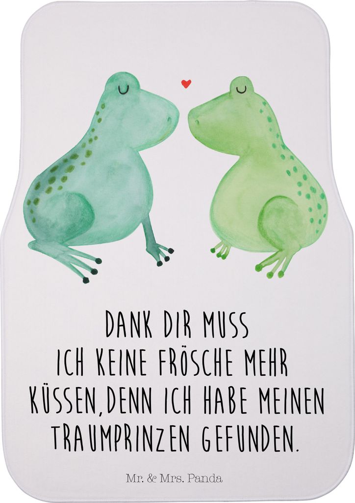 Mr. & Mrs. Panda Automatte Frosch Liebe - Weiß - Geschenk, Auto Teppich, Autoteppich, Verliebt, Fußmatte Fürs, Freundin, Auto-Fußmatte, Hochzei...