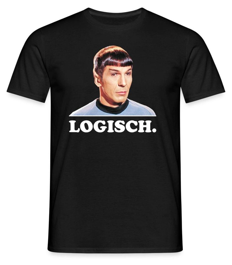 Spreadshirt Star Trek Spock Logisch Männer T-Shirt, 3XL, Schwarz