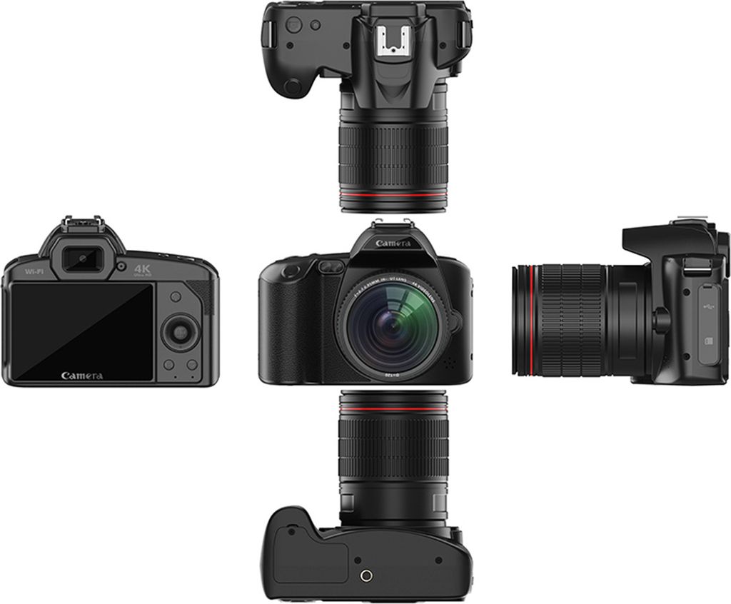 4K-Digitalkamera, WiFi-Digitalvideokamera, 64 MP, Doppelobjektiv, 3-Zoll-IPS-Bildschirm, 16-facher Anti-Shake-Zoom, Nachtsicht, eingebauter Akku, S...