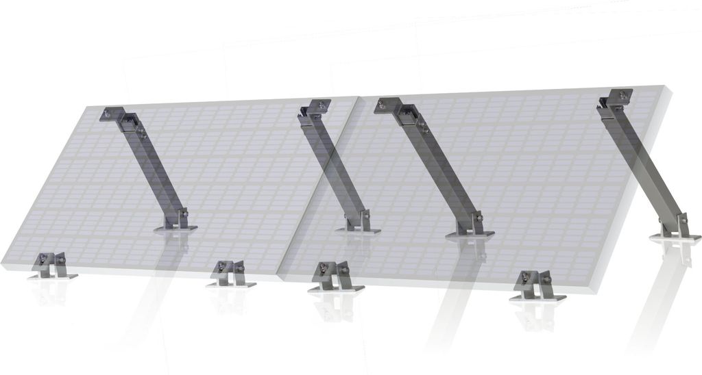 Zelsius Universal Solarmodul Halterung, verstellbarer Winkel, Aluminium Montageset für zwei Panele