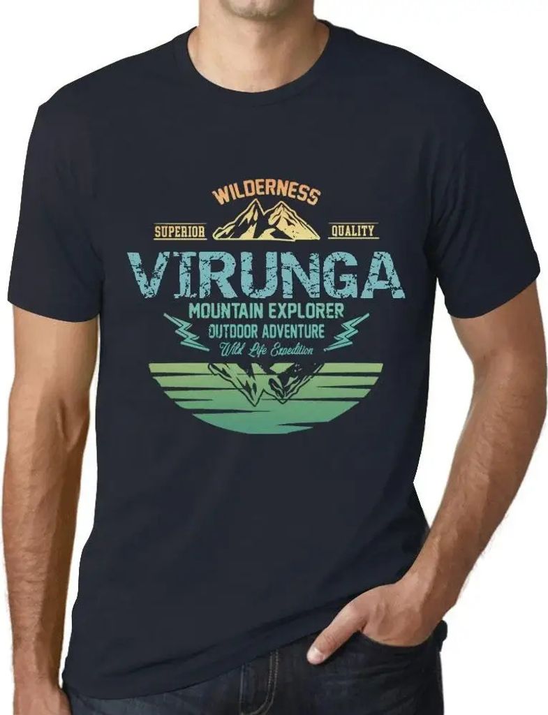 Herren Grafik T-Shirt Outdoor-Abenteuer Wildnis Bergforscher virunga – Outdoor Adventure, Wilderness, Mountain Explorer Virunga – Öko-Verantwo...