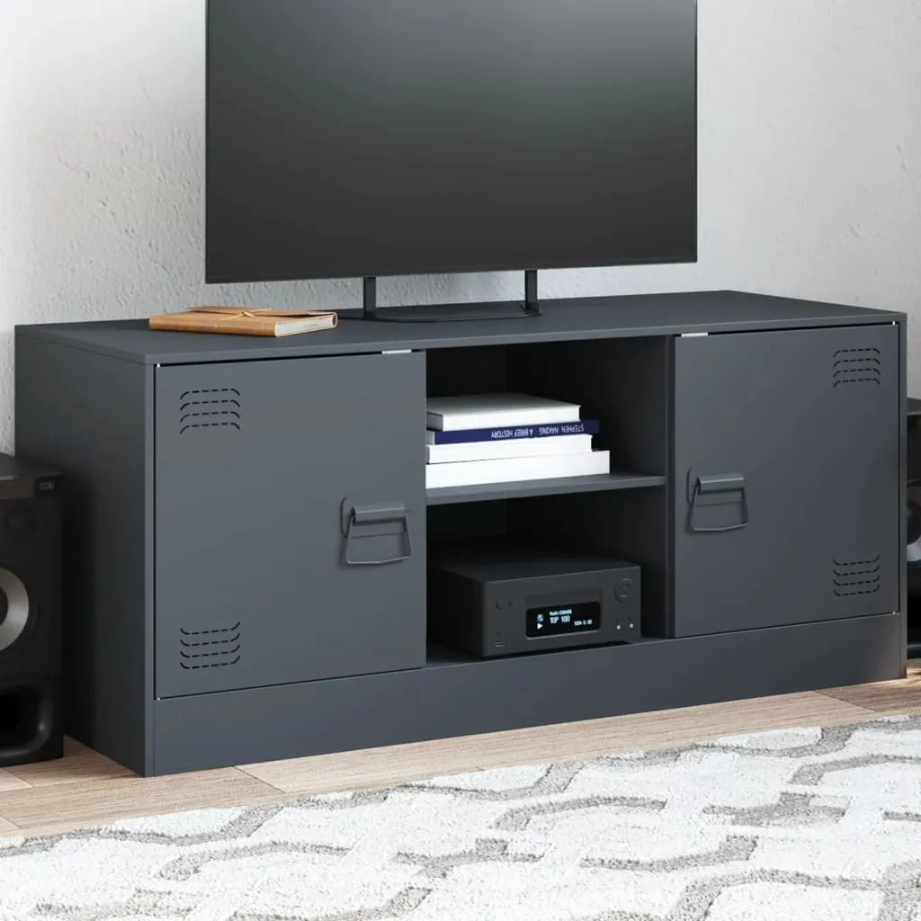 The Living Store Mobile TV antracite 99x39x44 cm in acciaio - 2
