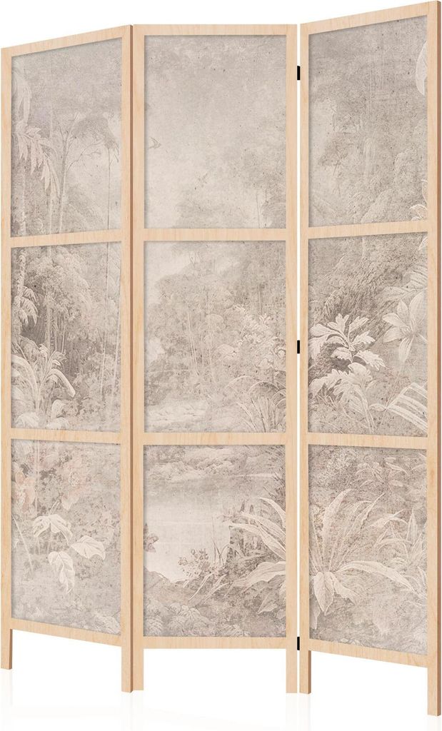 LUMASOUL Paravent einseitiger, Paravent Raumteiler Innen, Jungle Japanisch Motiv, 135x172 cm