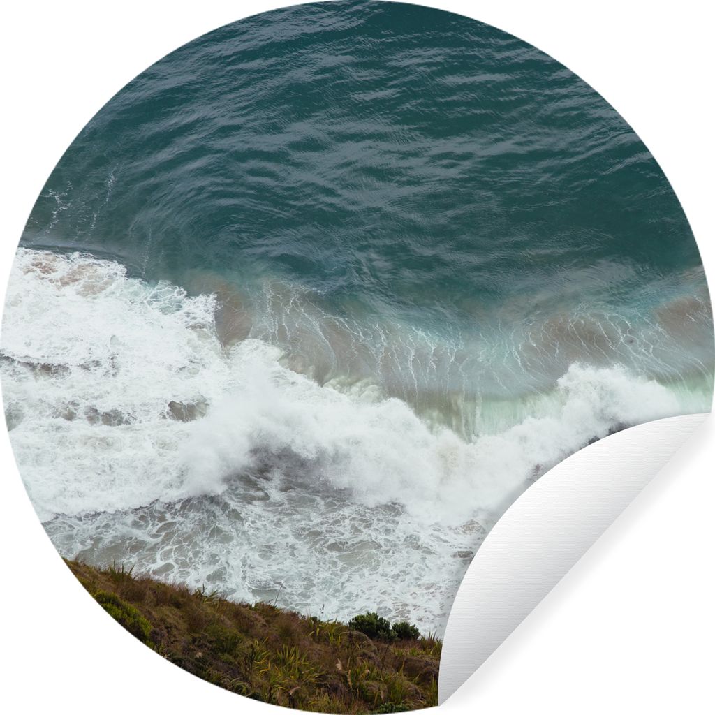 MuchoWow Runde Wandtattoo - Wandsticker Tapete Aufkleber Natur - Meer - Golf Ø 50 cm Selbstklebend und Repositionierbar - Wandaufkleber - Kreis ...
