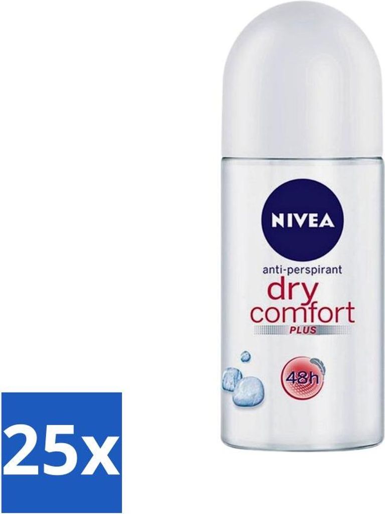 Nivea - Deodorant - Roller - Dry Comfort - 48 Stunden Wirksamkeit - 50 ml - Vorteilspack - 25 Stücke